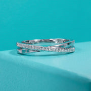 GK Moissanites D Color Moissanite Diamond Cross Engagement Wedding Rings