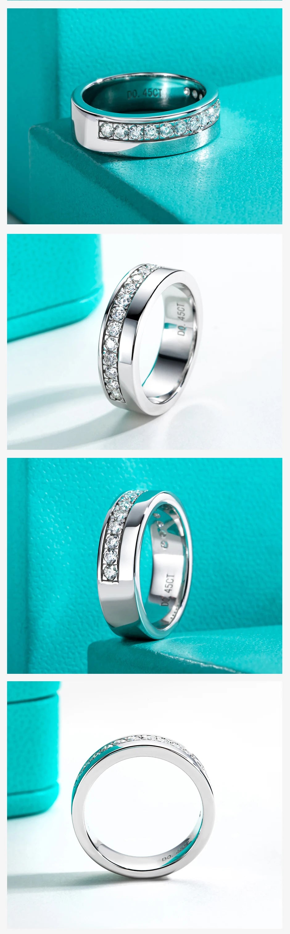 VVS1 D Color Men's Moissanite Ring