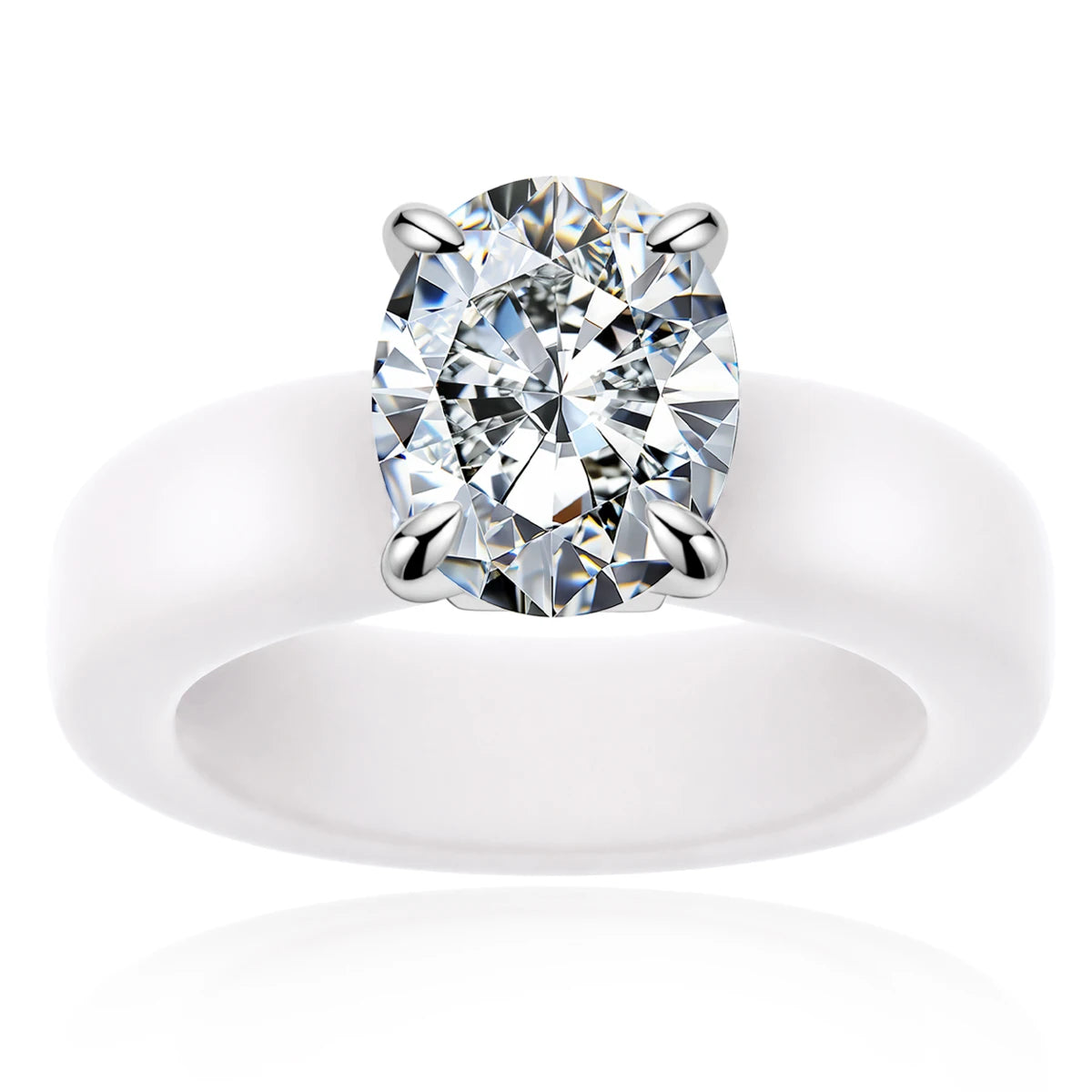3 CT Oval Cut Moissanite Silicone Ring