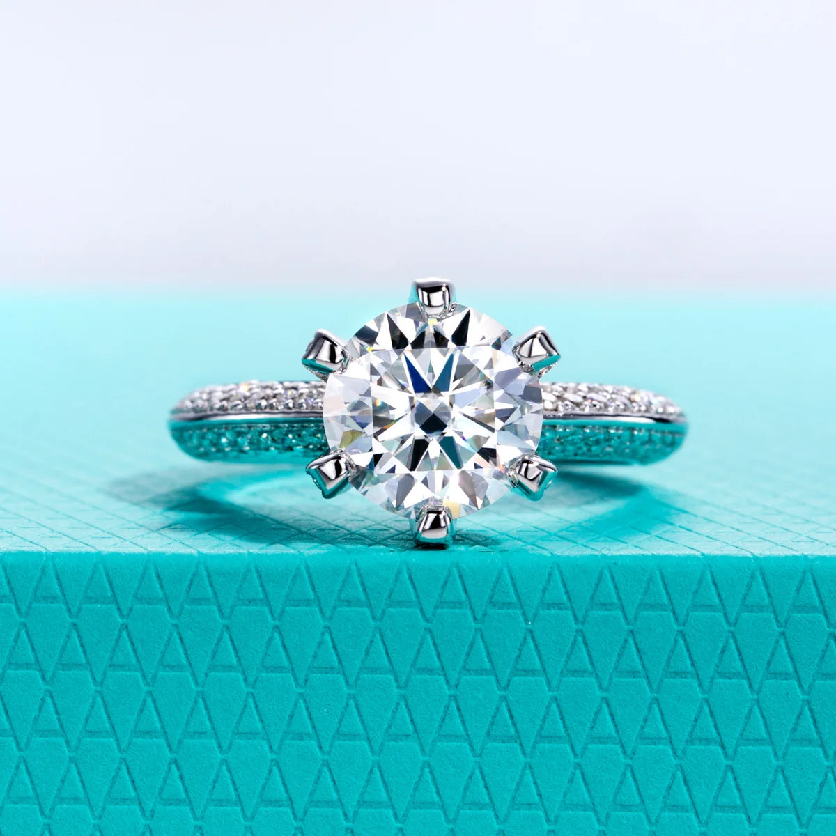 3 CT Round Cut Moissanite Engagement Ring