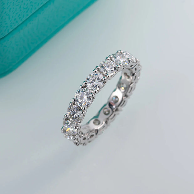 GK Moissanites 4mm D Color Moissanite Eternity Band Ring