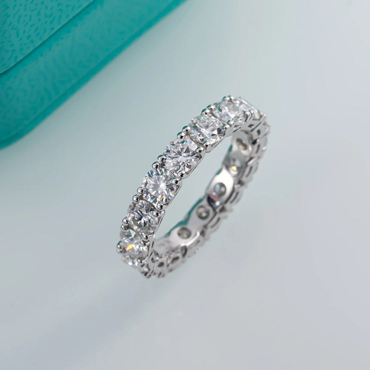 GK Moissanites 4mm D Color Moissanite Eternity Band Ring