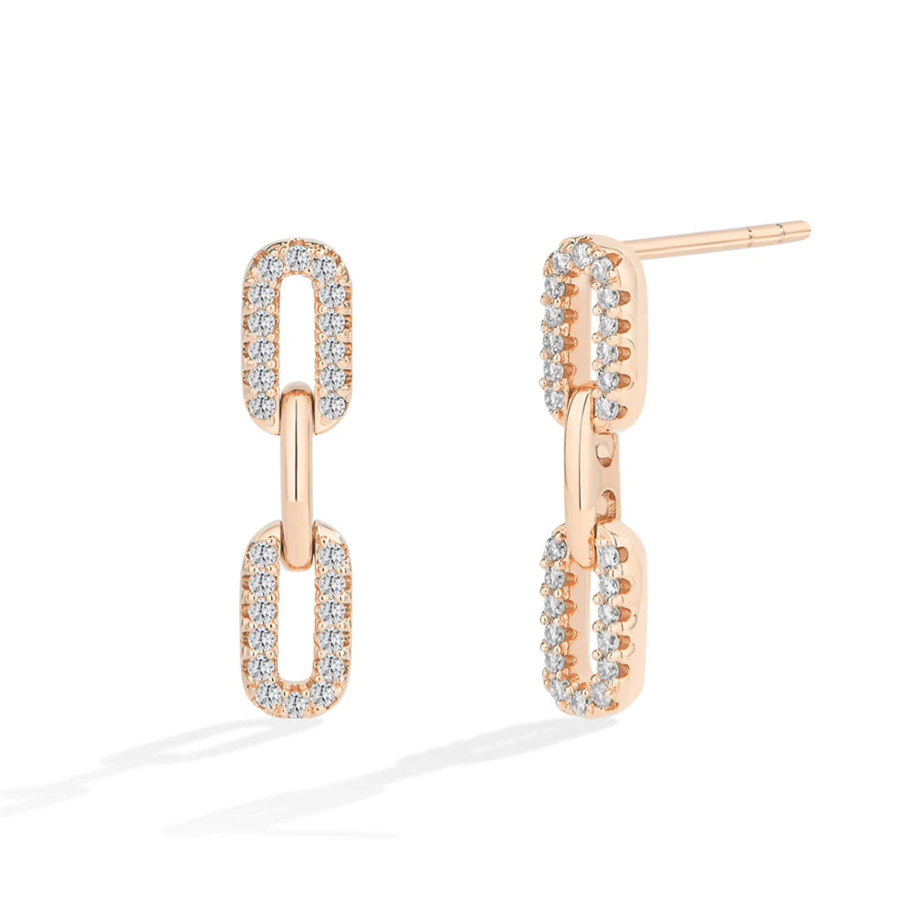 Interlocking Design Moissanite Stud Earrings