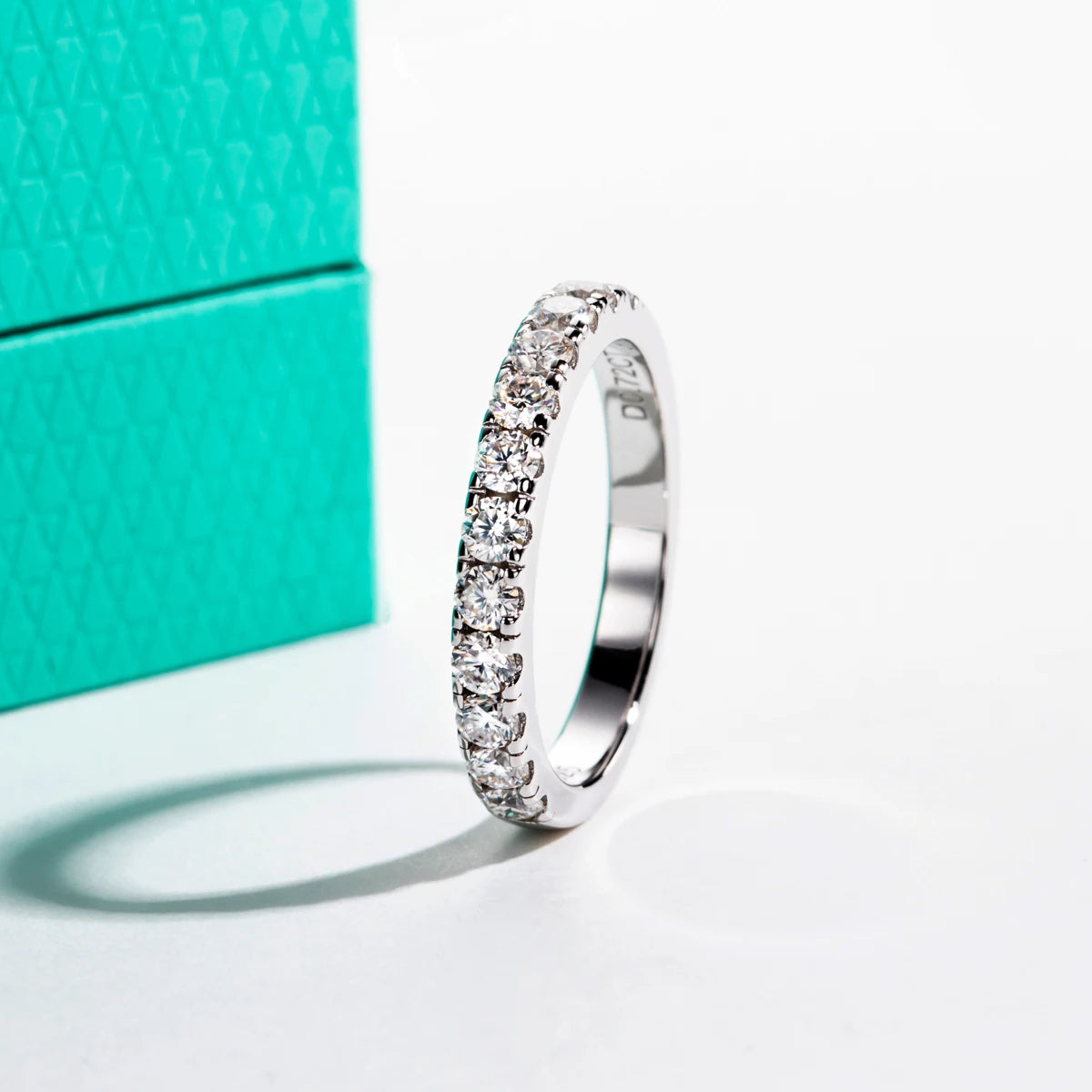 2.5 MM (0.72 CTTW) D Color Moissanite Half Eternity Band Ring