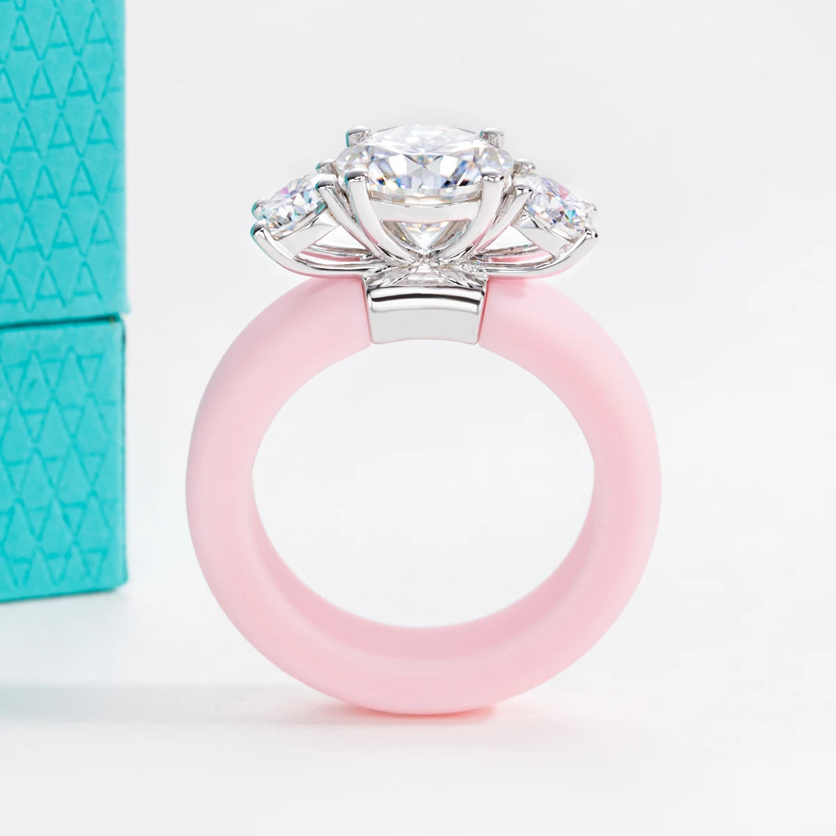 4 CTTW Three-Stone Moissanite Silicone Ring