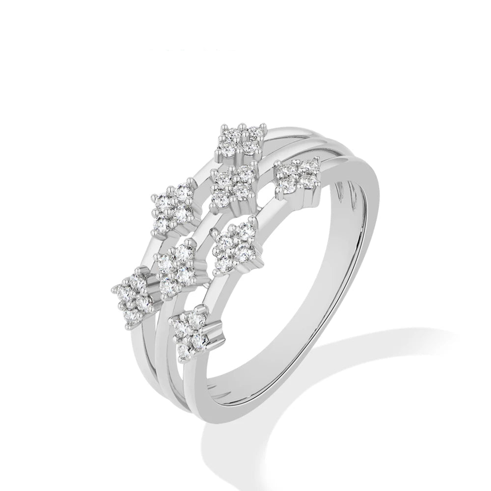 Three-Layer D VVS1 Moissanite Stackable Ring