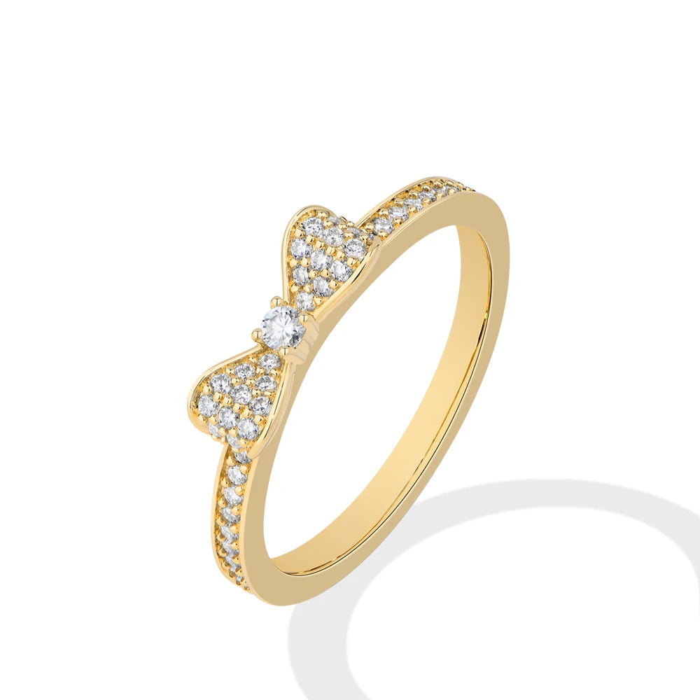 Bow Design D VVS1 Moissanite Ring
