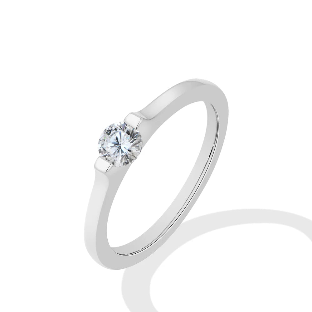 Round Cut Moissanite Classic Solitaire Ring