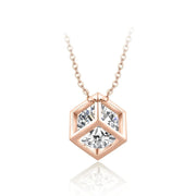 4CT D Color Square Shaped Moissanite Necklace | S925.