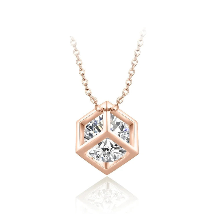 4CT D Color Square Shaped Moissanite Necklace | S925.