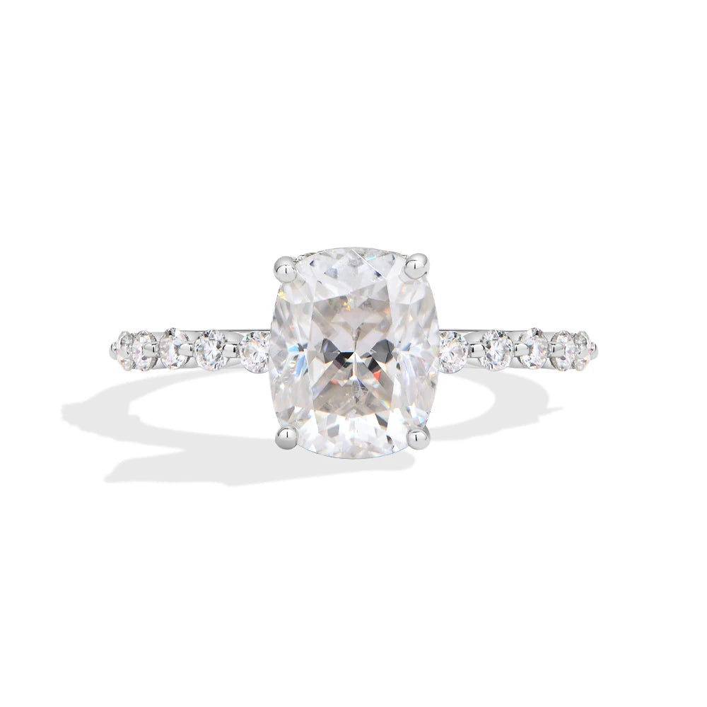3 CT Snowflake Halo Oval Cut Moissanite Ring