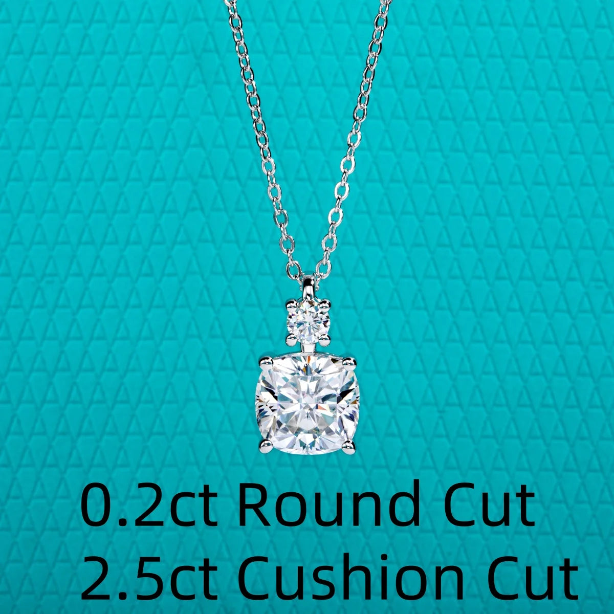 2CT/2.5CT Cushion Cut Moissanite Pendant Necklace