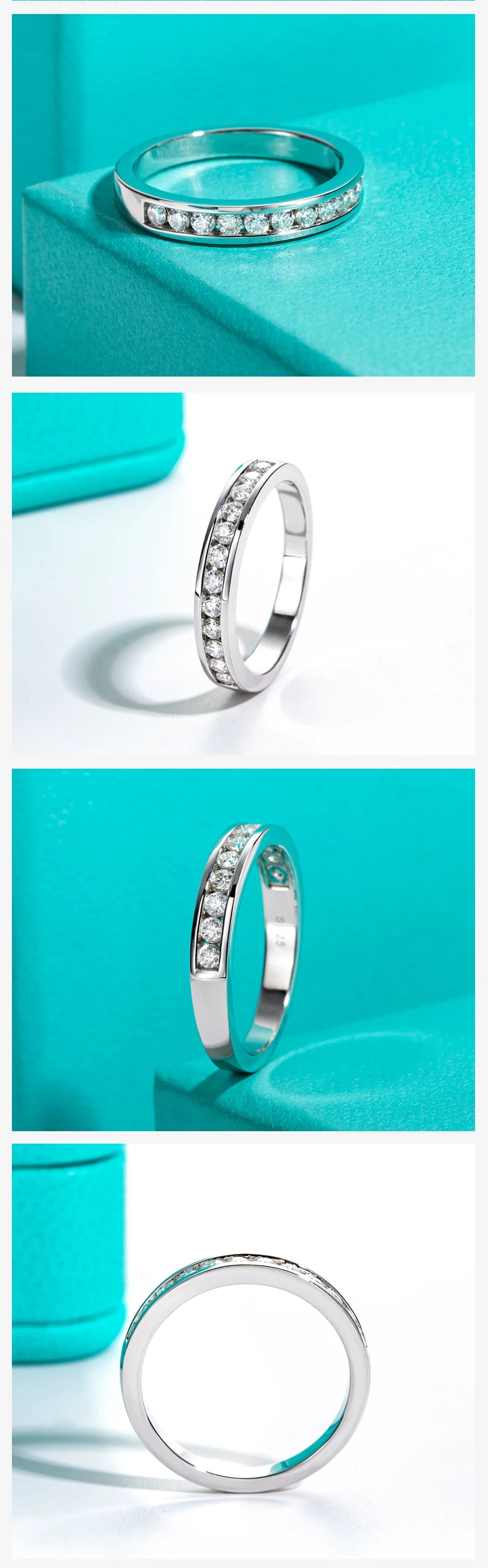 2MM Round Cut D Color Moissanite Band