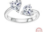 VVS1 D Color 2CT Two Stone Heart Moissanite Engagement Ring.