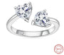 VVS1 D Color 2CT Two Stone Heart Moissanite Engagement Ring.