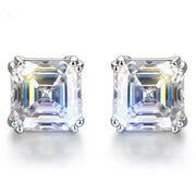 0.8ct 6.0mm D Color VVS1 Cut 18K White Gold Plated Earrings.