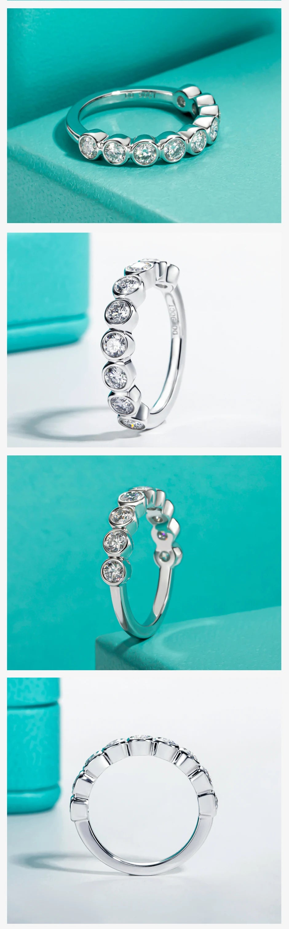 3 MM Round Cut Moissanite Wedding Band