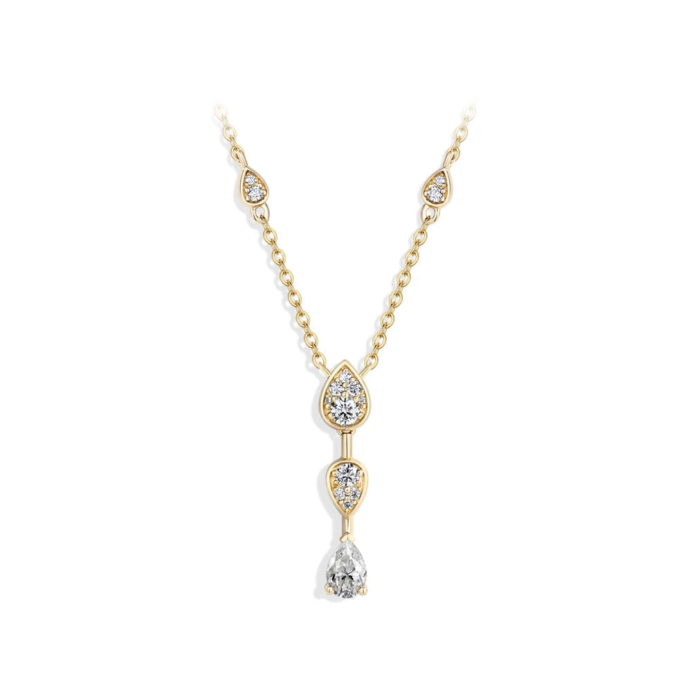 Water Drop Y-Shape Moissanite Necklace