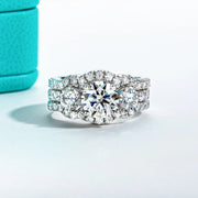 GK Moissanites 3.7cttw D Color Moissanite Bridal Set