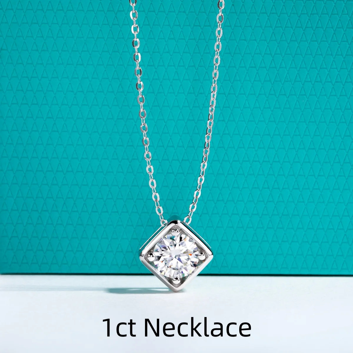 VVS1 Moissanite Square Pendant Necklace