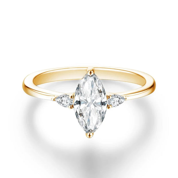 Marquise 1CT Moissanite Ring | 925 Sterling Silver.