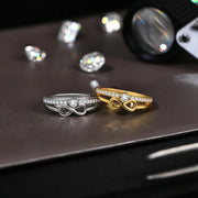 Moissanite 18K Gold & 925 Silver Rings - Classic Engagement & Wedding.