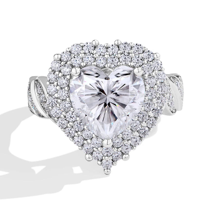 4 CT Heart Cut Moissanite Engagement Ring