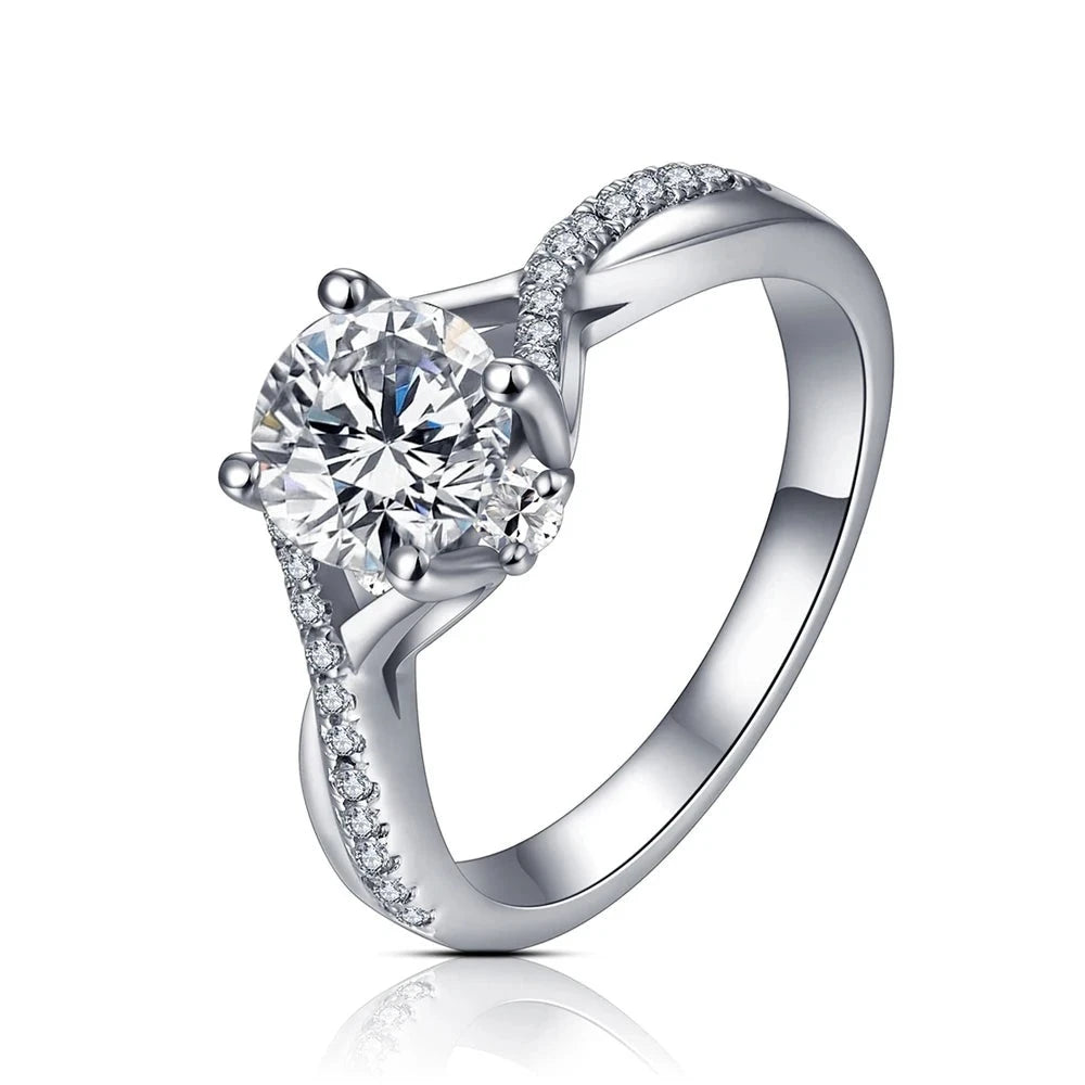 1 CT Classic Style D Color Moissanite Ring.