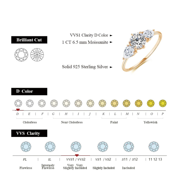 1 CT Brilliant Cut Halo Moissanite Promise Ring.