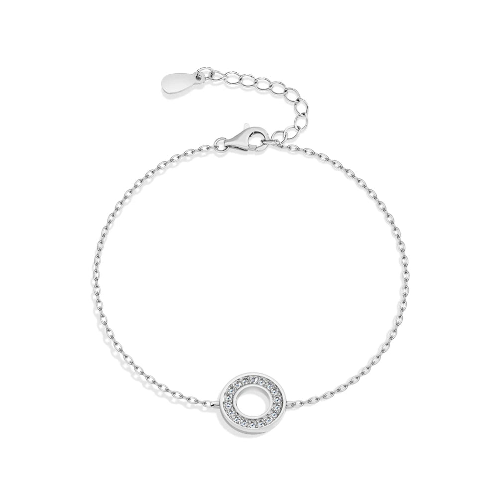 Hollow Circle Moissanite Bracelet