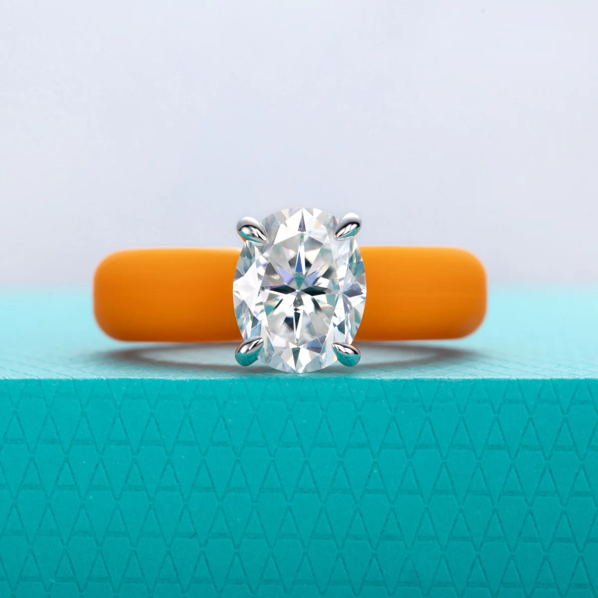 3 CT Oval Cut Moissanite Silicone Ring