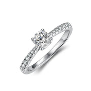 0.5CT Brilliant Cut Moissanite Promise Ring | 925 Sterling Silver.