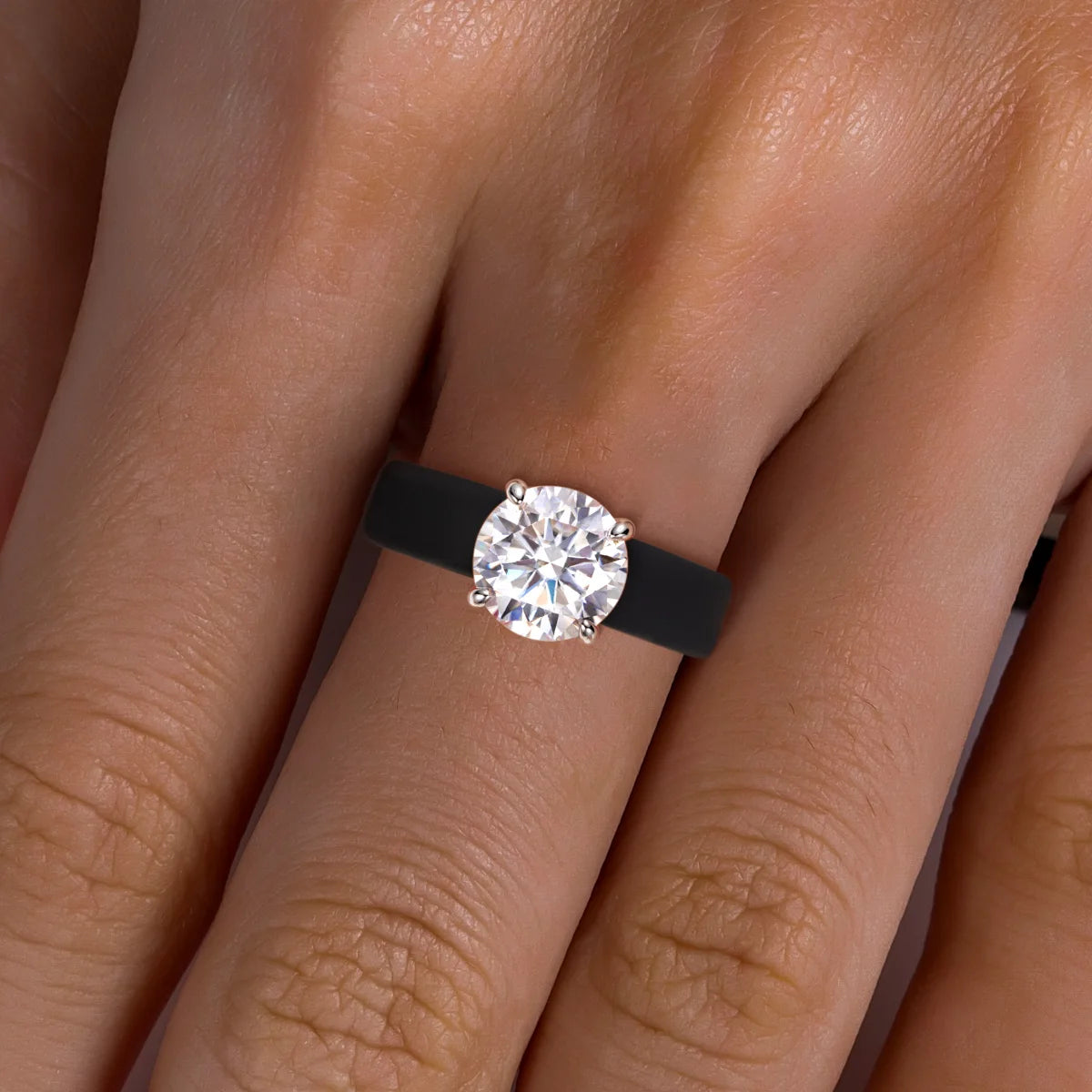 3.5 CT Round Moissanite Silicone Ring