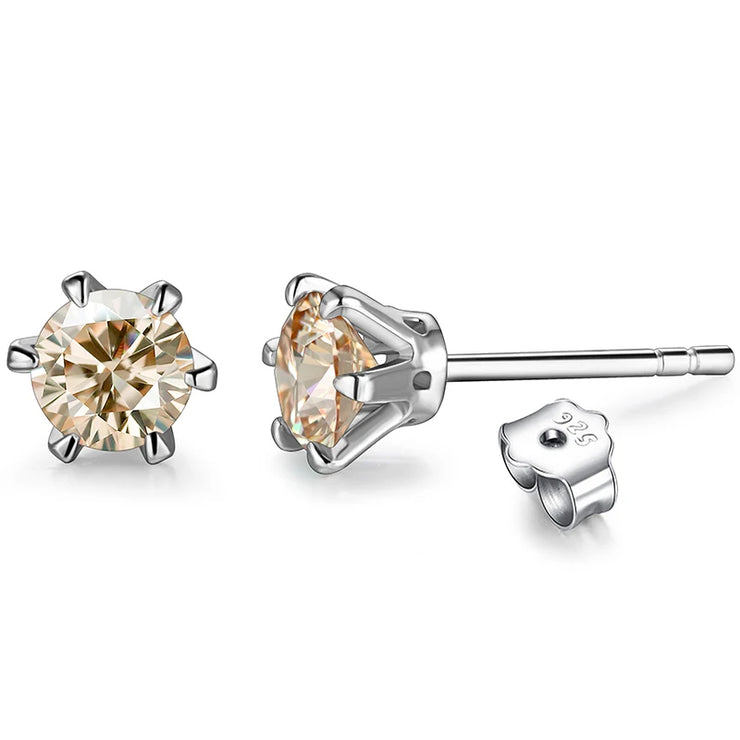 0.5 Carat Moissanite Gemstone Stud Earrings.