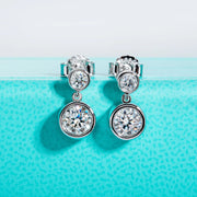 1.2cttw D Color Moissanite Drop Earrings.