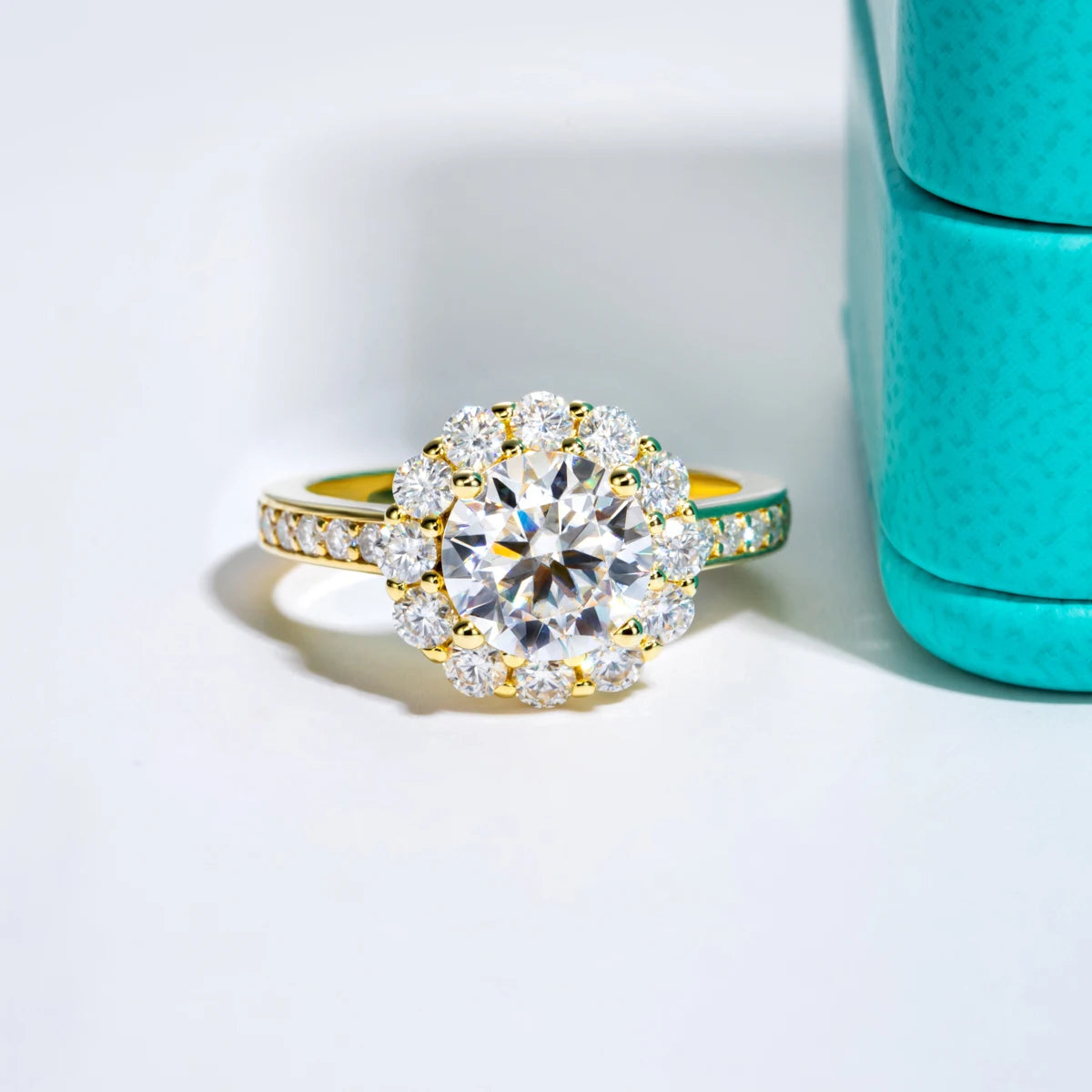 2 CT Round Cut Moissanite Engagement Bridal Ring Set