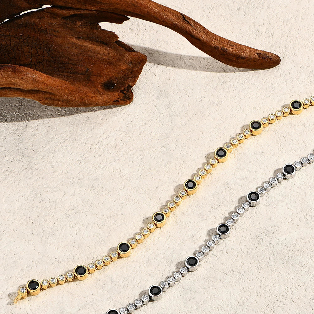 Black Moissanite Round Bubble Tennis Bracelet