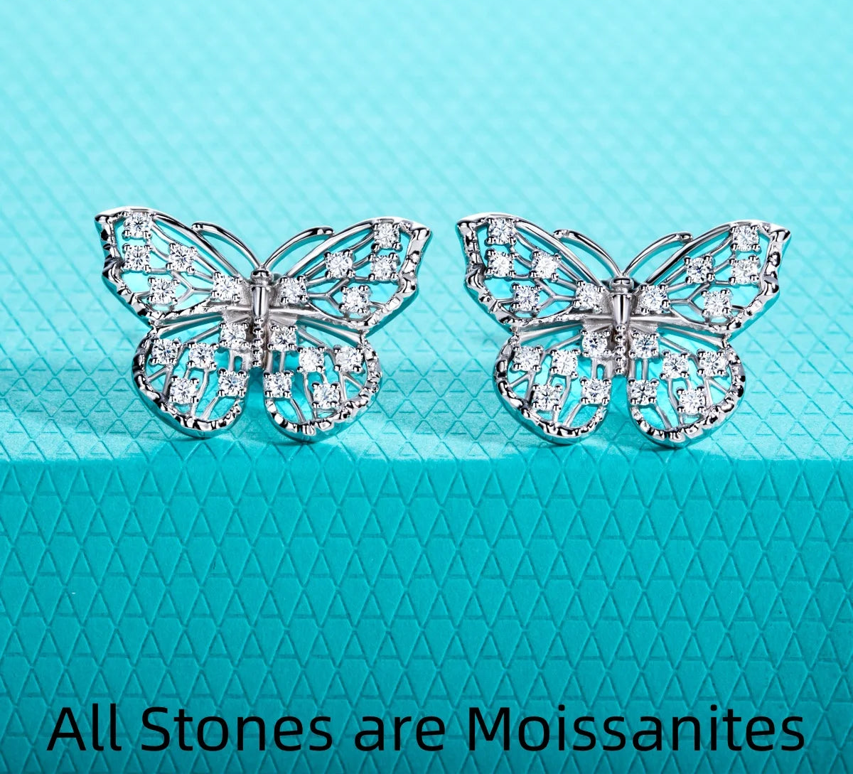 1.6 MM Moissanite Butterfly Stud Earring