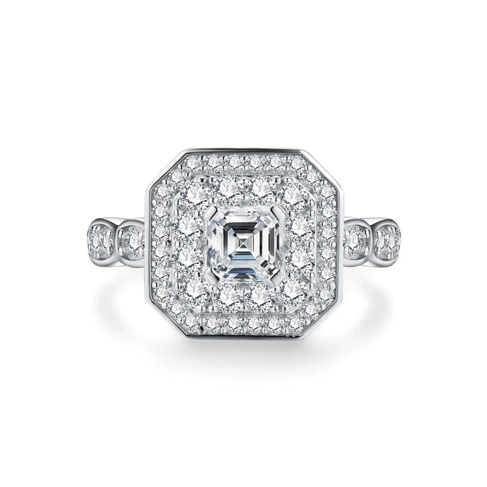 5*5 VVS1 D Color Moissanite Engagement Ring | Brilliant Cut.