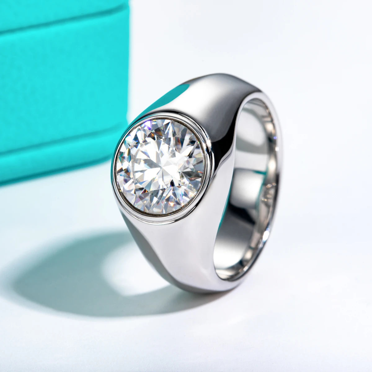 4 CT D Color Moissanite Men's Ring