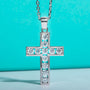 3.5MM 2.2cttw D Color Moissanite Diamond Cross Pendant Necklace.