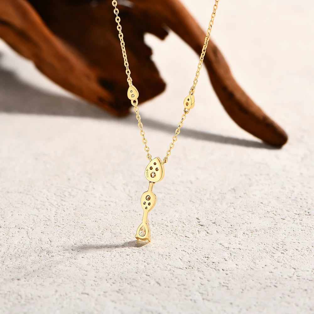 Water Drop Y-Shape Moissanite Necklace