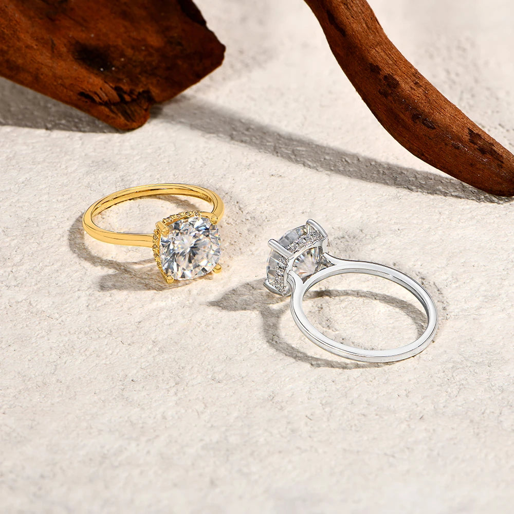 3.5 CT Cushion Cut Moissanite Engagement Ring