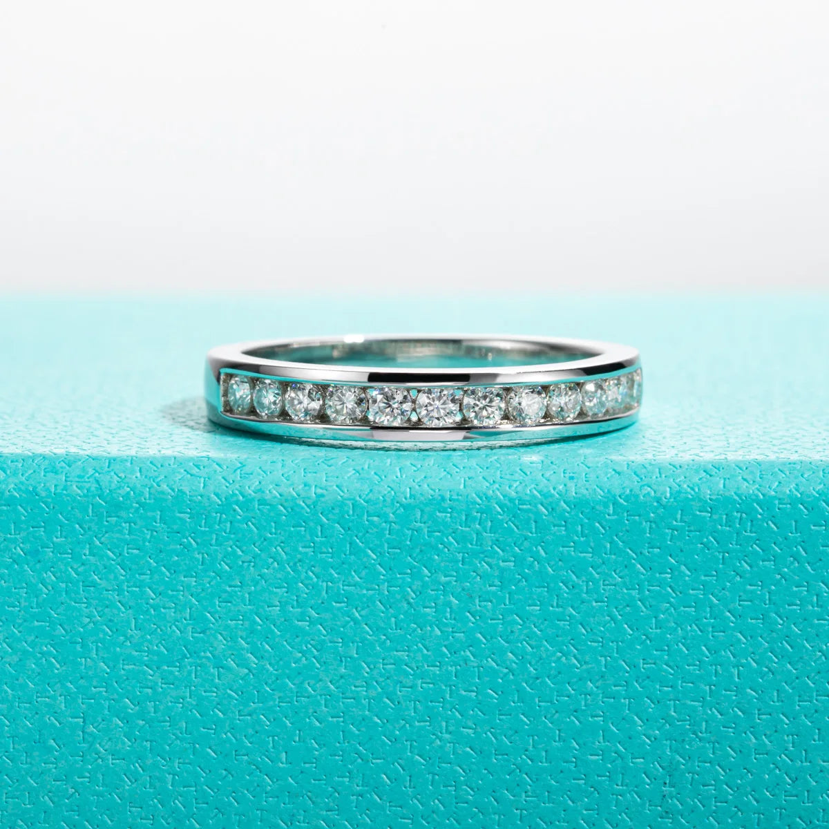 2MM Round Cut D Color Moissanite Band