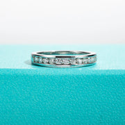 GK Moissanites 2mm Round Cut D Color Moissanite Wedding Band