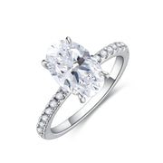 Oval Cut 3.5CT Moissanite Diamond Ring.