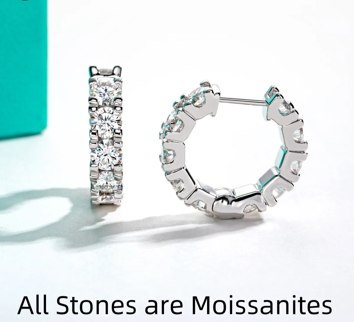 2.6 CTTW / 6 CTTW Moissanite Hoop Earrings