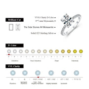 Moissanite Rings Cushion Cut 3.5CT D Color 18K 14K 10K.