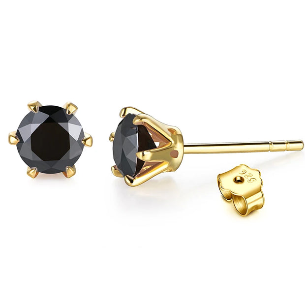 VVS1 D Color 0.5-1 Carat Moissanite Stud Earrings | 18K Gold Plated.