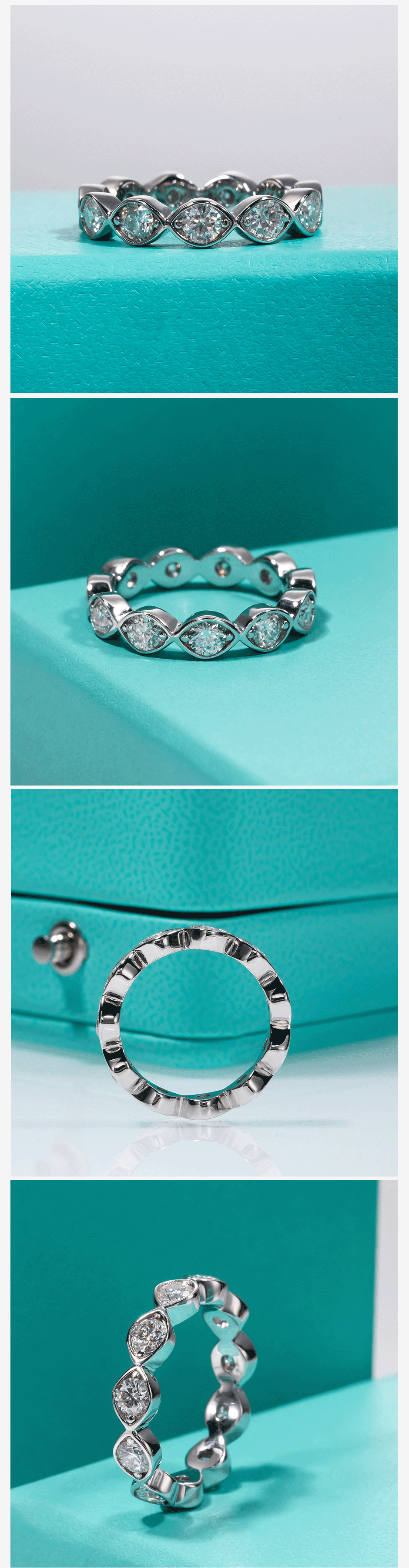 3.5MM D Color Round Cut Moissanite Eternity Band